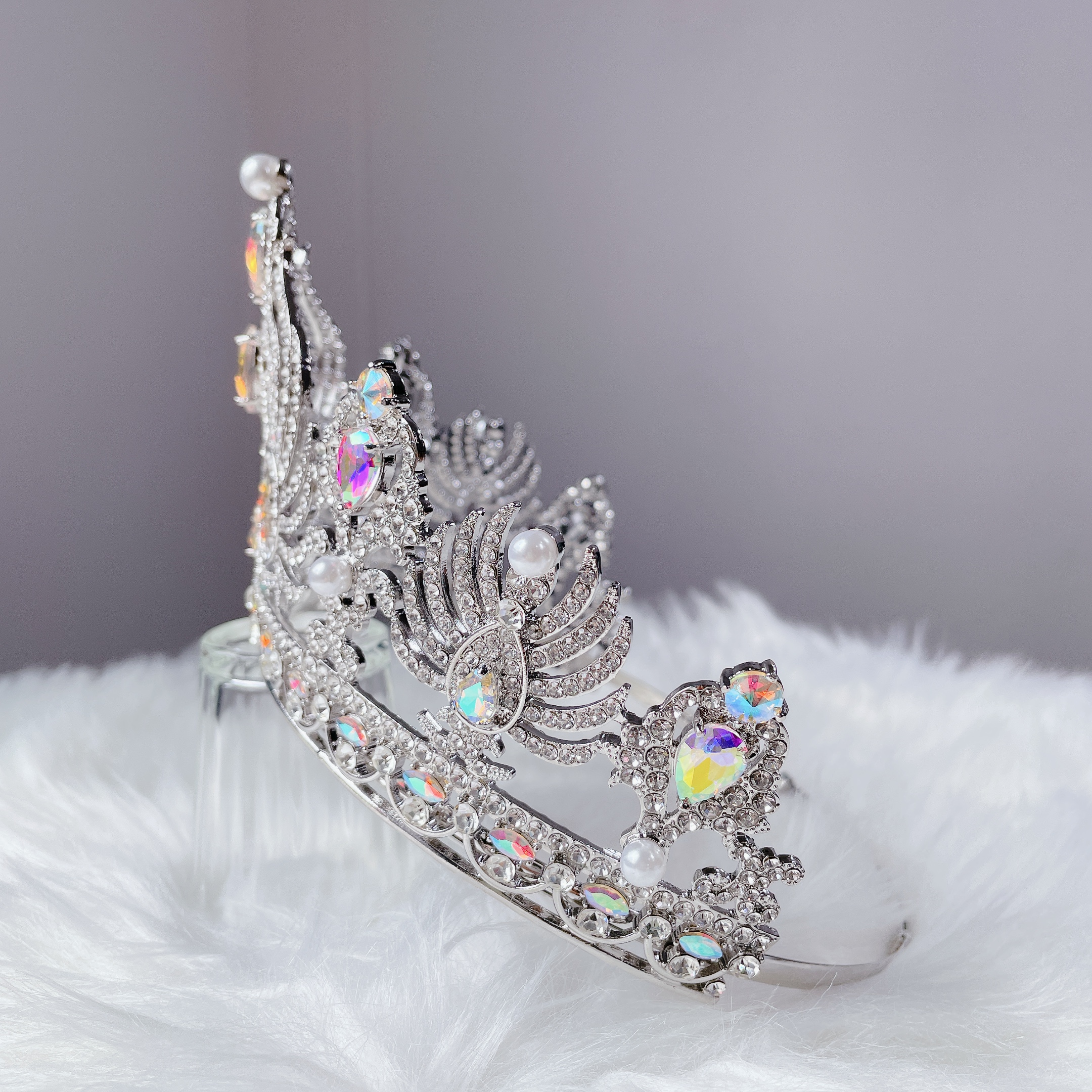 (พร้อมส่งจากไทย) มงกุฏ 093 สีรุ้ง มงกุฎนางงาม มงกุฎเพชร มงกุฎประกวด สินค้าพร้อมส่ง ไม่ต้องรอนาน งานพรีเมี่ยม