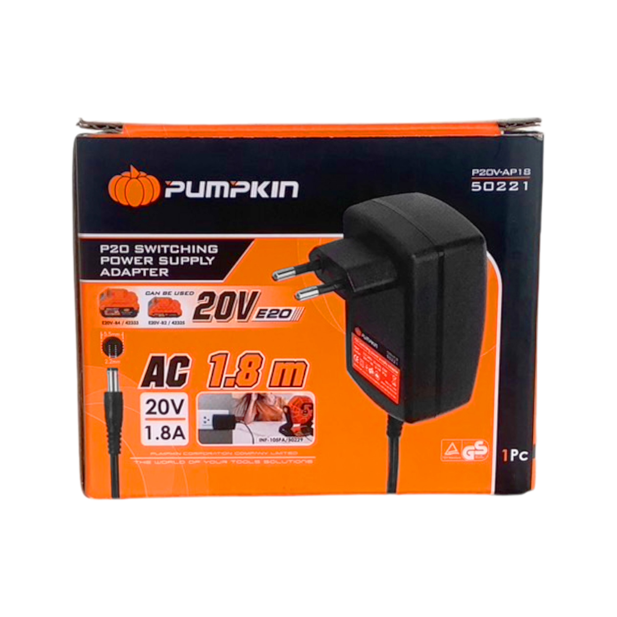 อะแดปเตอร์แปลงไฟ P20-AP18 PUMPKIN 50221