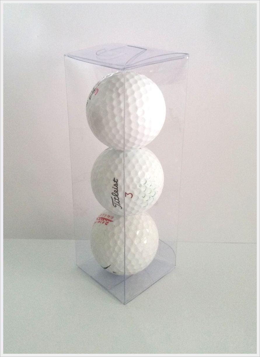 กล่องใส่ลูกกอล์ฟ-แบบ3ลูก ขนาด 4.5 x 4.5 x 13.5 cm