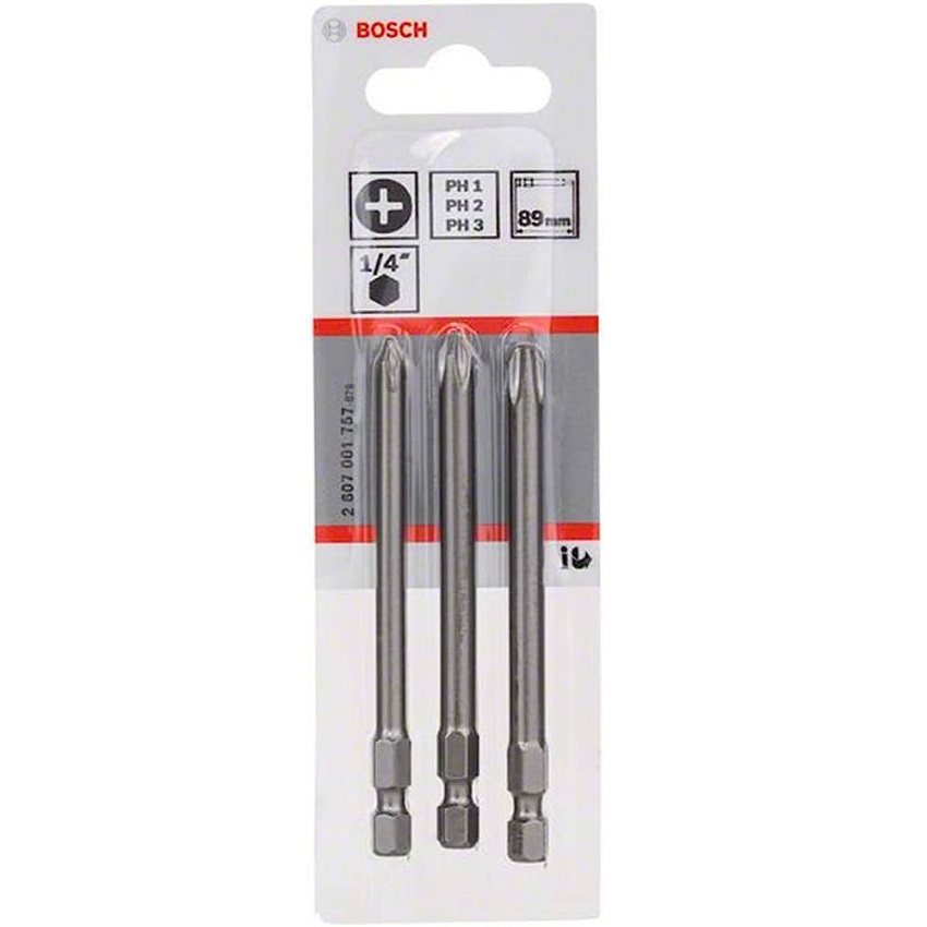 ดอกไขควงPH1x89 / PH2x89 / PH3x89 BOSCH 2607001757