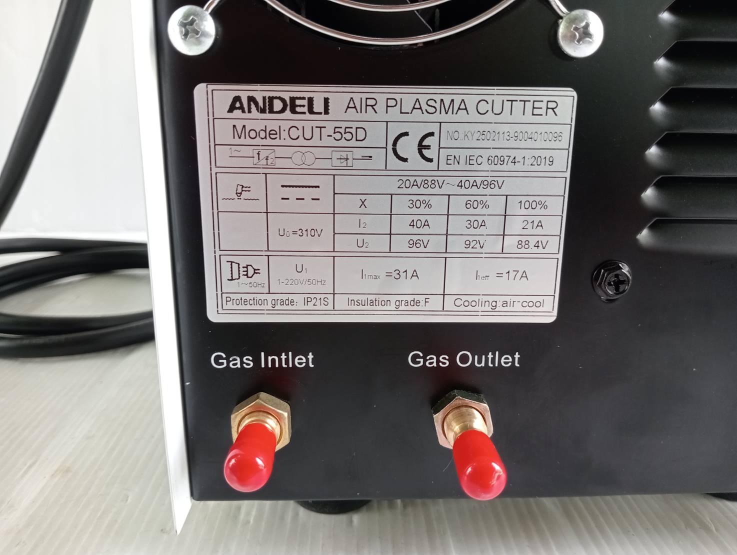 เครื่องตัดพลาสม่า CUT-55D AIR ANDELI (มีปั้มลมในตัว)