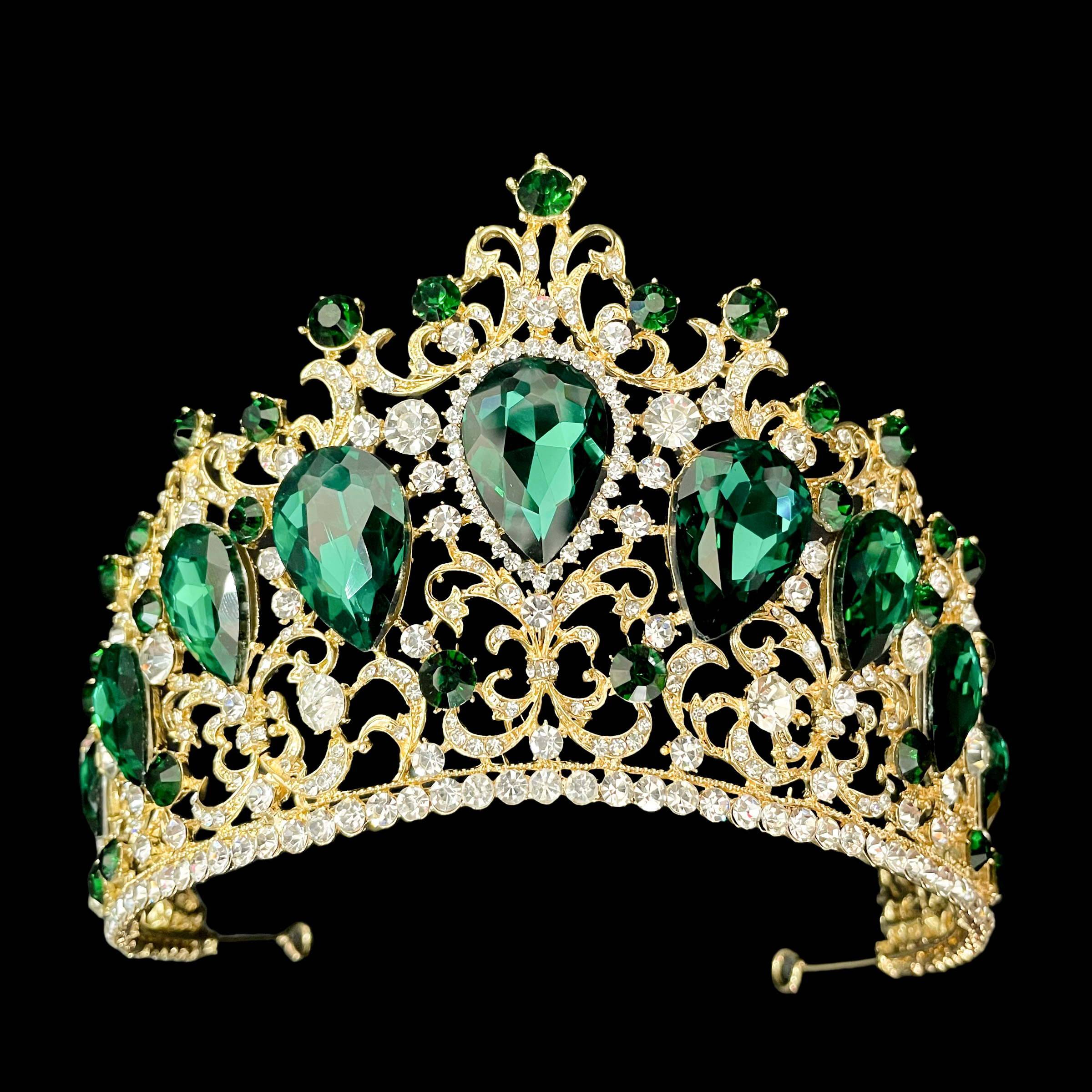 (พร้อมส่ง) เทียร่า 378 สีเขียว งานสวย ปราณีต QCเพชรทุกเม็ด สินค้าพร้อมส่งจากไทย