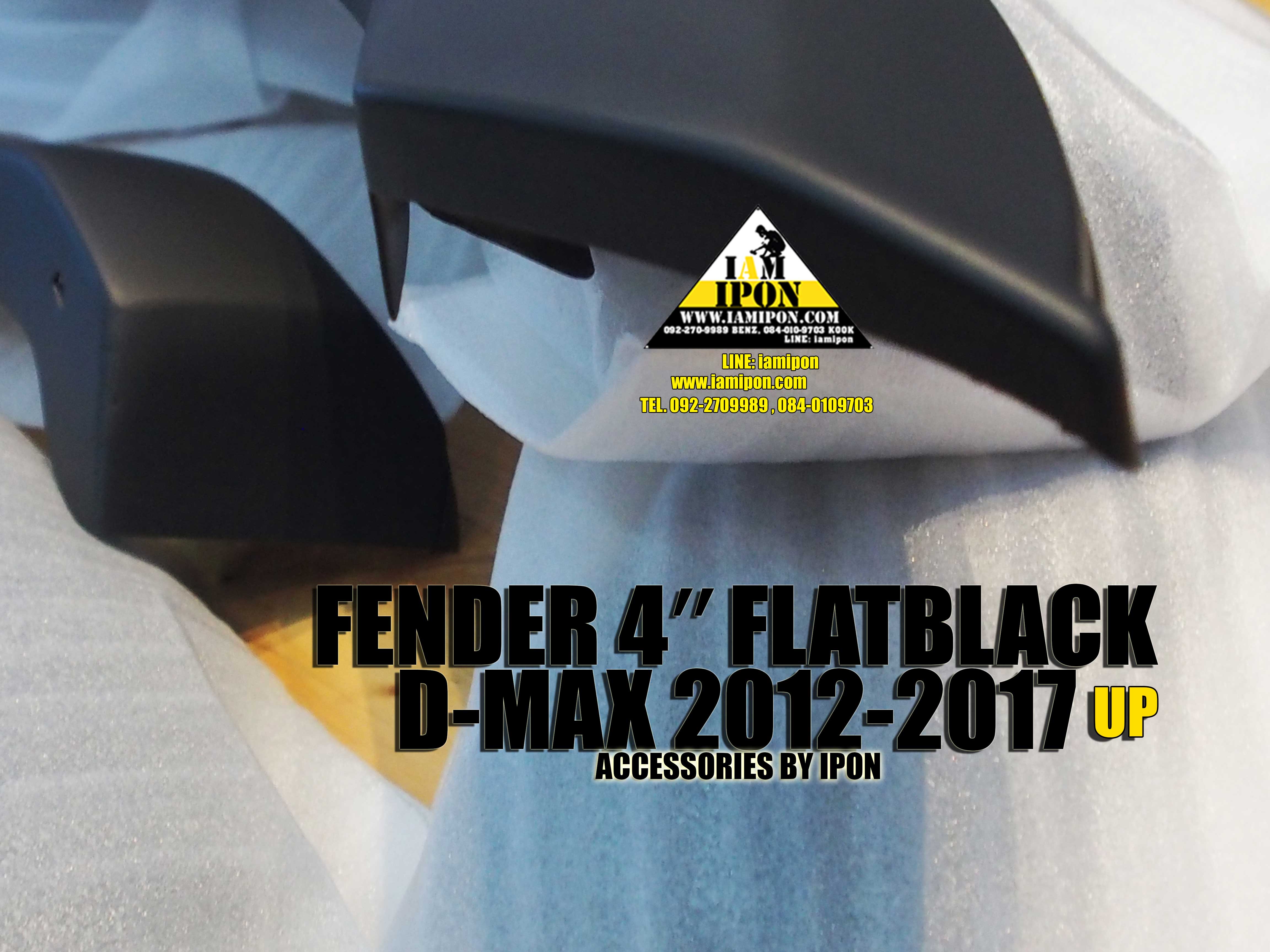 FENDER 4’’ D-MAX 2012-2017 UP FLATBLACK โปร่งล้อดำด้าน 4 นิ้ว ดีแม็ก 2012-2017
