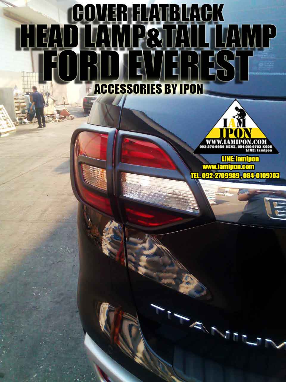 TRAILLAMP COVER FORD EVEREST FLATBLACK ครอบไฟท้ายดำด้านฟอร์ดเอเวอเรส