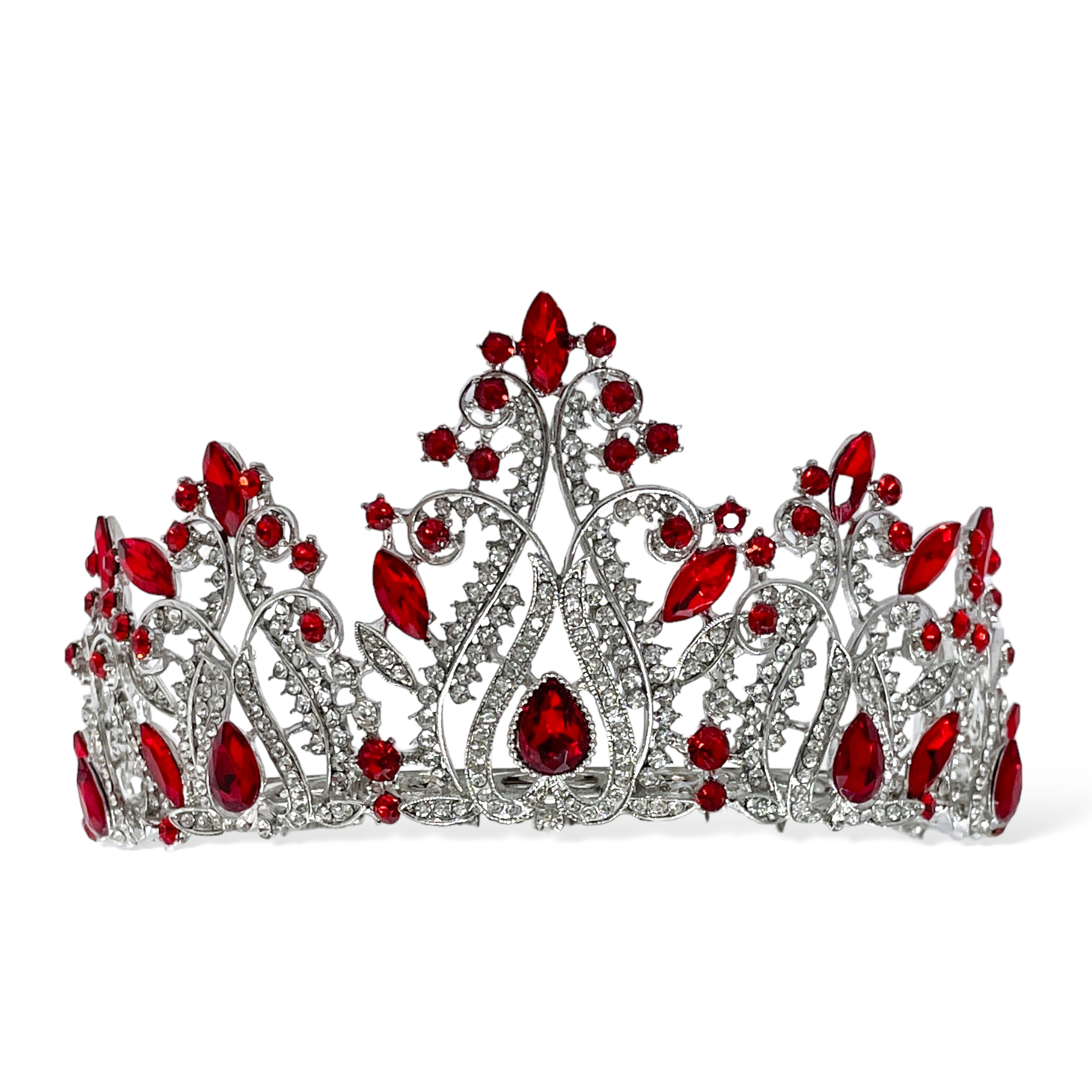 (พร้อมส่งจากไทย) มงกุฏ 118 สีแดง งานสวย งานนางงาม รุ่นฐานกลม ปรับขนาดได้ ส่งด่วน ส่งจากไทย