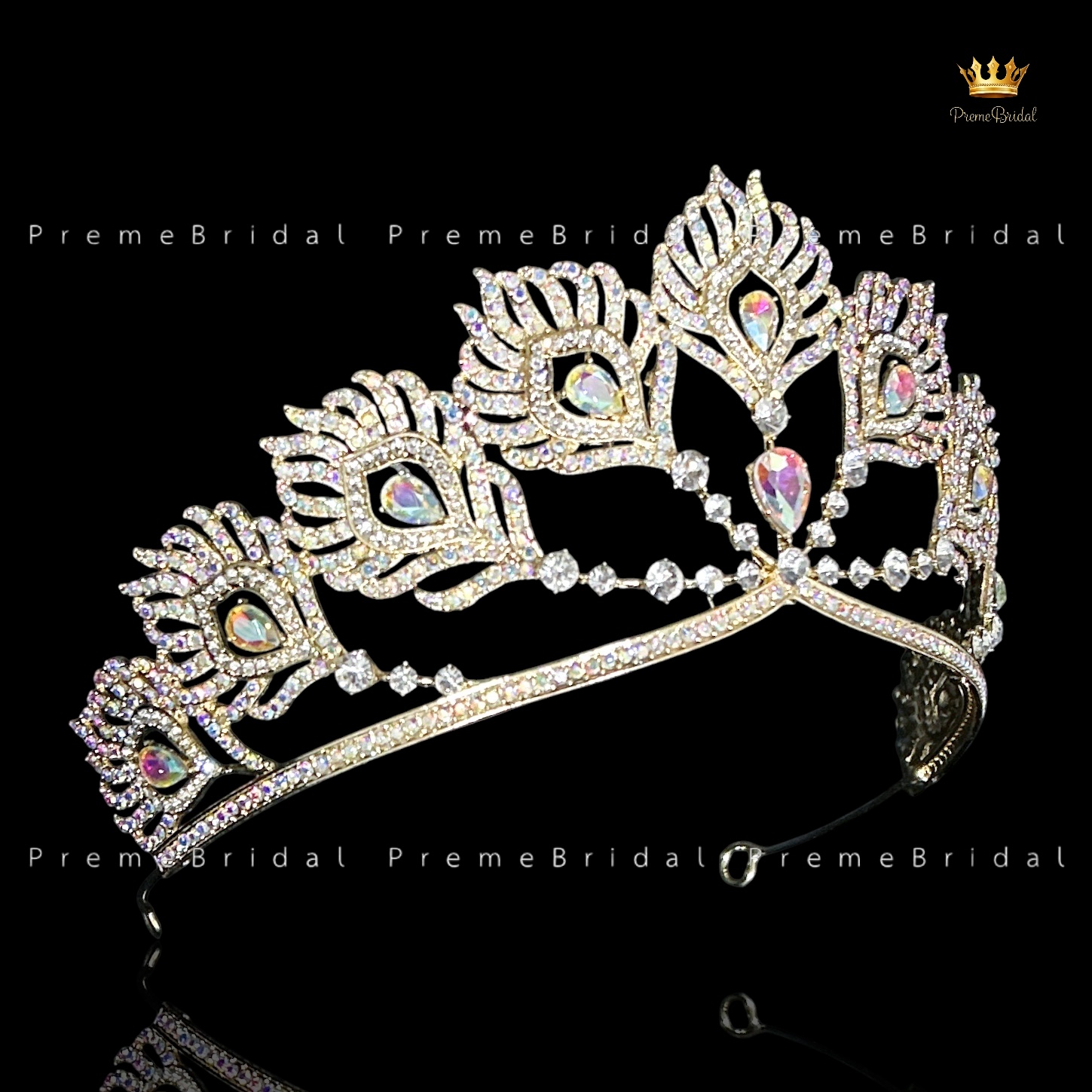 (พร้อมส่ง) เทียร่า 445 มงกุฎครึ่งหัว รูปขนนกฟีนิกซ์ สวย ปราณีต QCเพชรทุกเม็ด สินค้าพร้อมส่งจากไทย