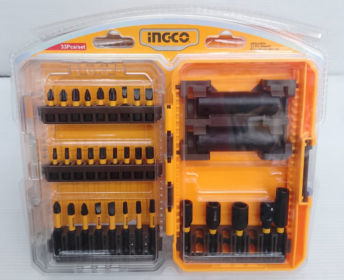 ชุดดอกไขควงกระแทกและลูกบล็อก 33 ชิ้น AKDL63306 INGCO