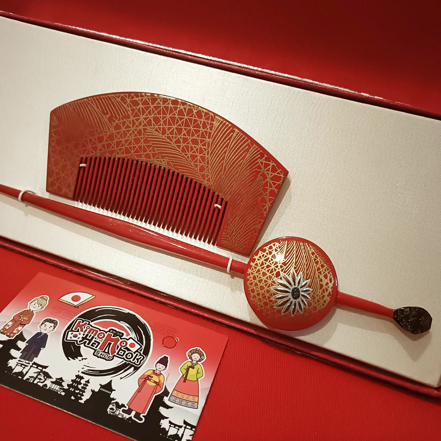 ชุดปิ่นไม้โทนสีแดงคู่PINW20023