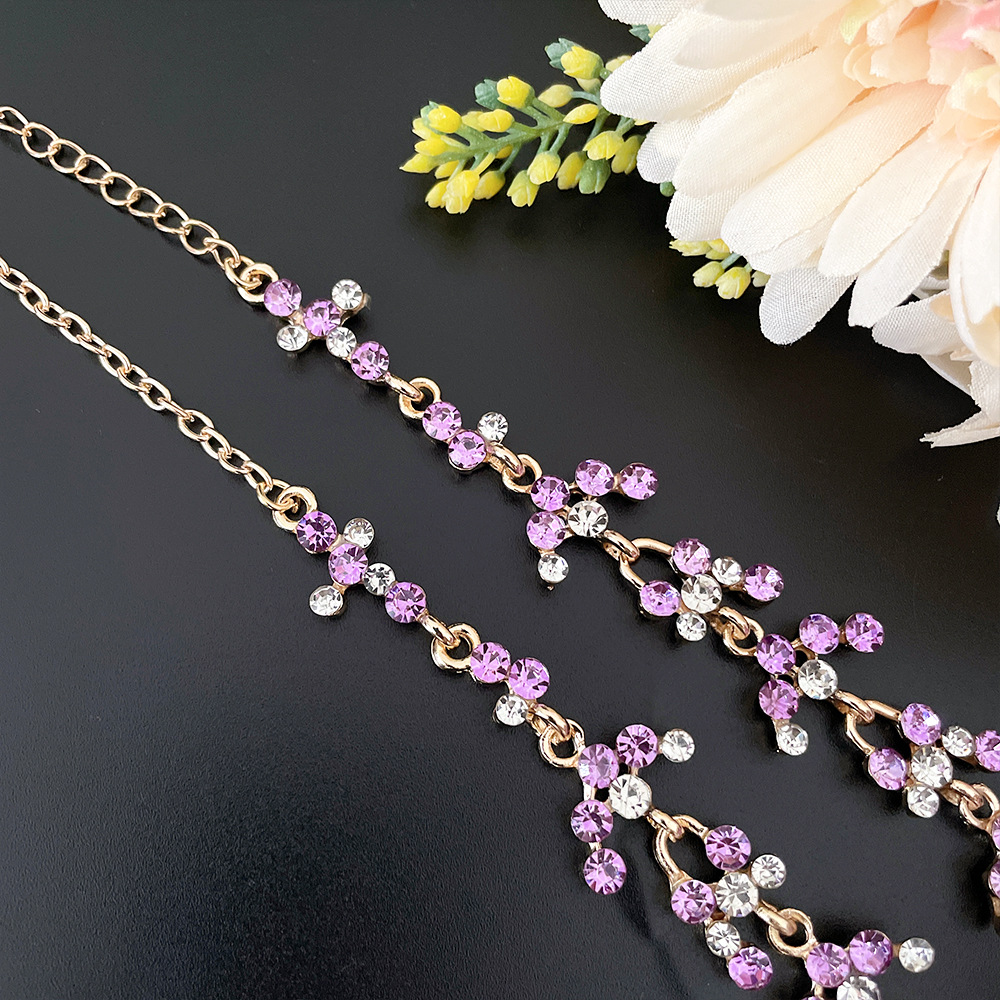 SET005 สีม่วง เครื่องประดับ 3 ชิ้น มงกุฎ สร้อยคอ ต่างหู จัดเซทสวยงาม สินค้าพร้อมส่งจากไทย