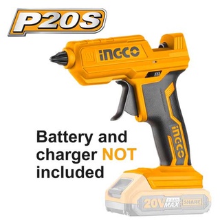INGCO ปืนยิงกาวร้อน ไร้สาย 20V รุ่น CGGLI2001 (ตัวเปล่า)