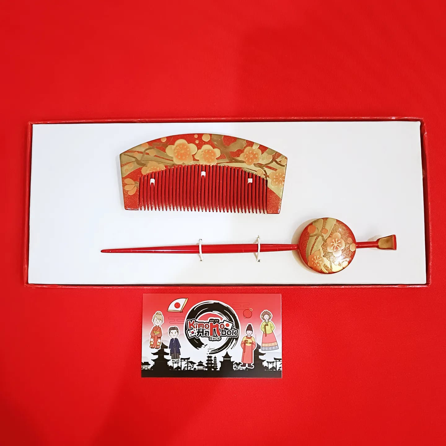 ชุดปิ่นไม้โทนสีแดง คู่PINW20012