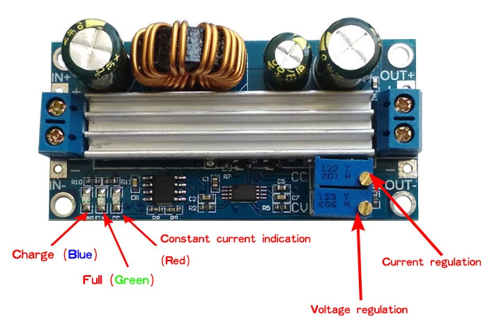 1x สเตปอัพ สเตปดาวน์ CC CV 3A 35W Buck Boost