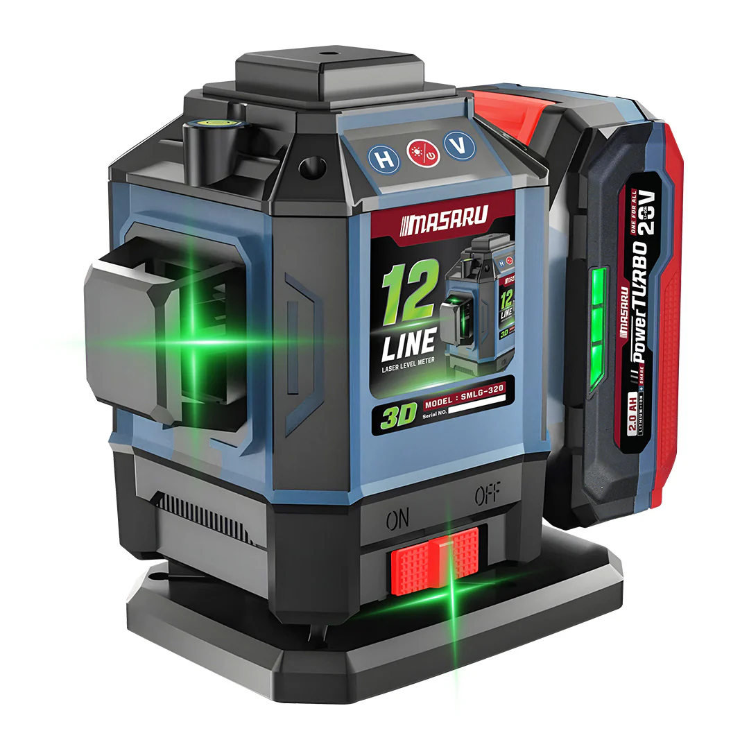MASARU SMLG-320 เครื่องวัดระดับเลเซอร์แบบแสงสีเขียว 12 เส้น 20V