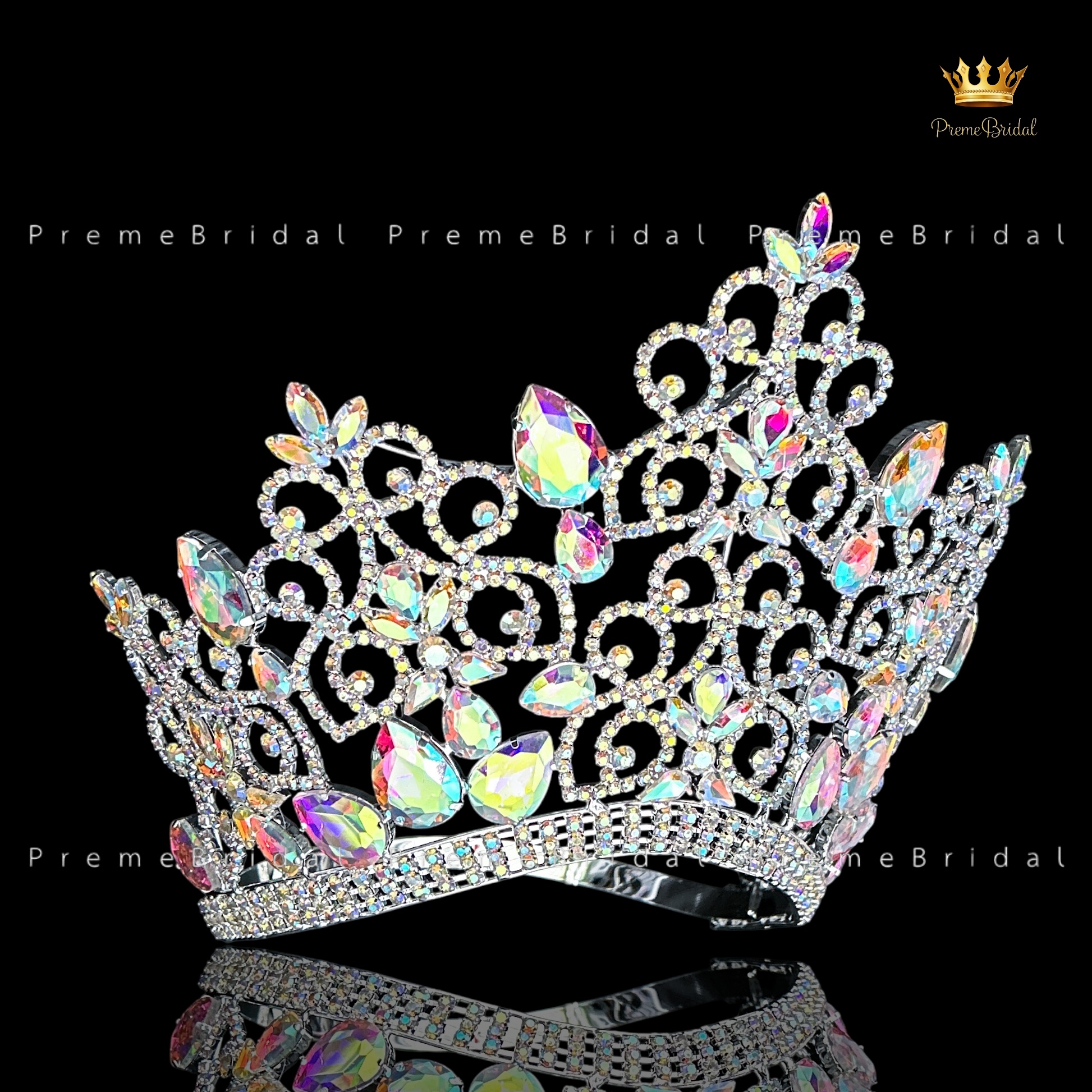 (พร้อมส่งจากไทย) มงกุฏ 144 สำหรับนางงาม ขนาดใหญ่ งานโลหะฐานกลมปรับขนาดได้ ส่งด่วน ส่งจาก จ.อุบลราชธานี