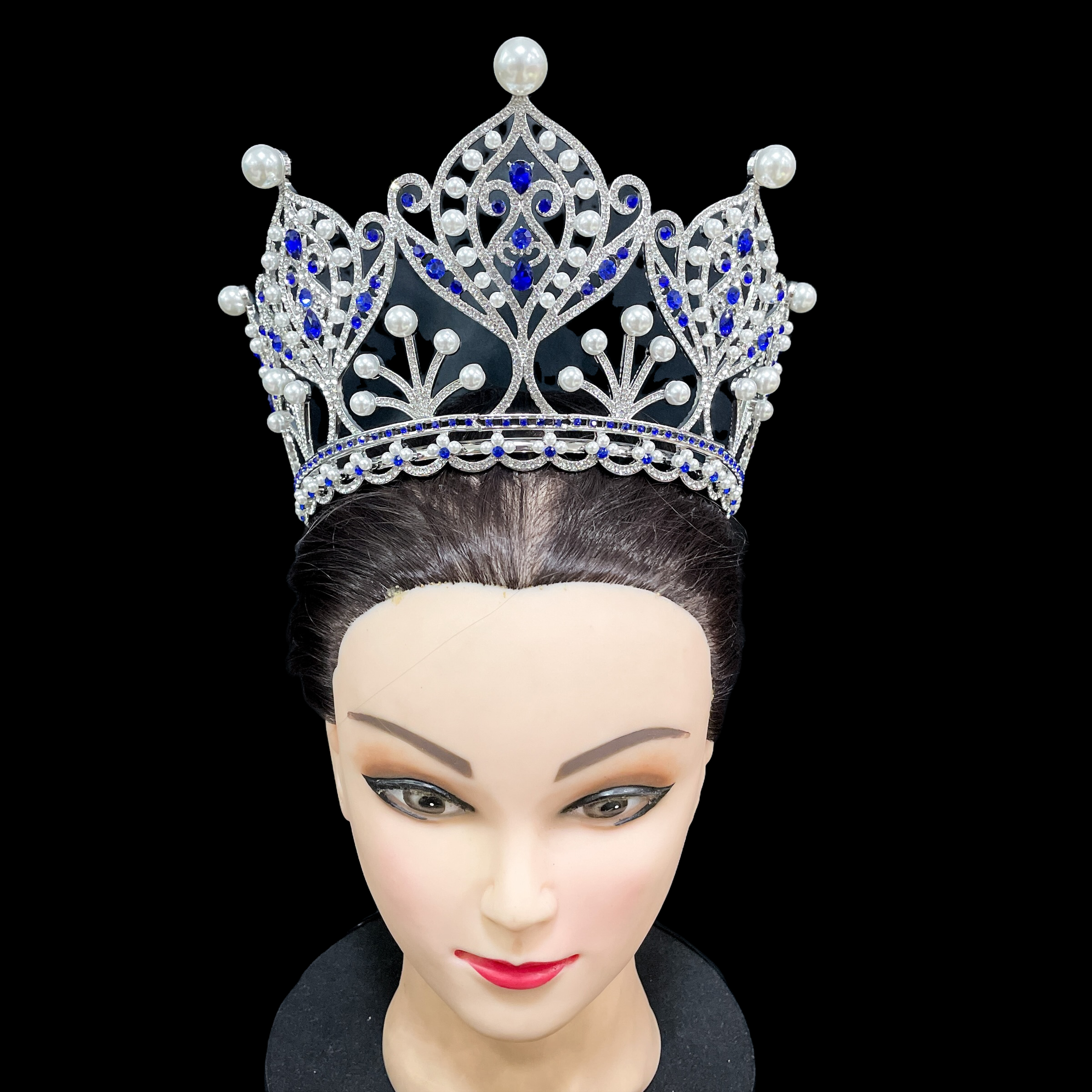 (พร้อมส่ง) มงกุฏ 091 สีน้ำเงิน มงกุฎนางงาม มงกุฎเพชร มงกุฎประกวด สินค้าพร้อมส่ง ไม่ต้องรอนาน งานพรีเมี่ยม