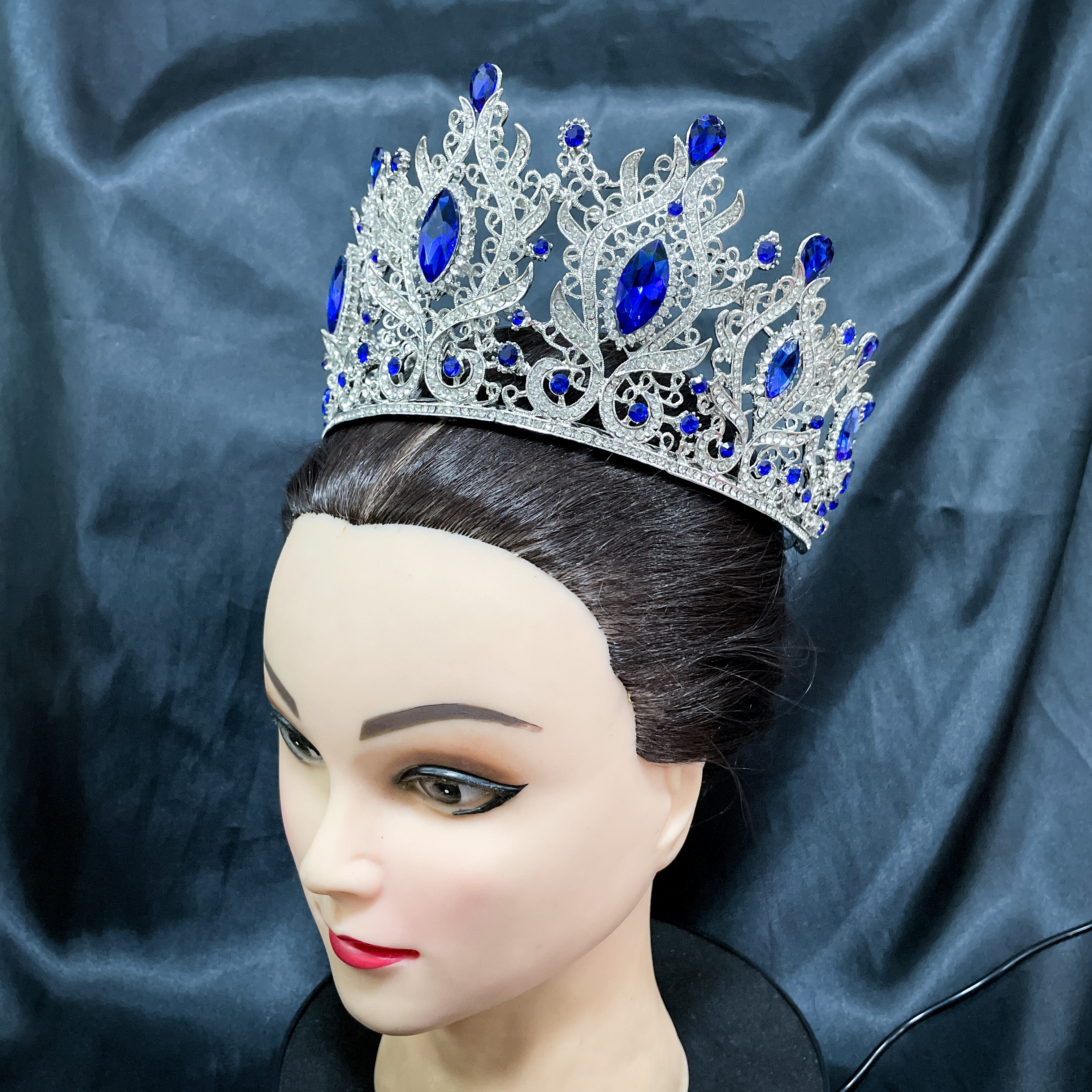 (พร้อมส่งจากไทย) มงกุฏ 096 สีน้ำเงิน มงกุฎนางงาม มงกุฎเพชร มงกุฎประกวด สินค้าพร้อมส่ง ไม่ต้องรอนาน งานพรีเมี่ยม