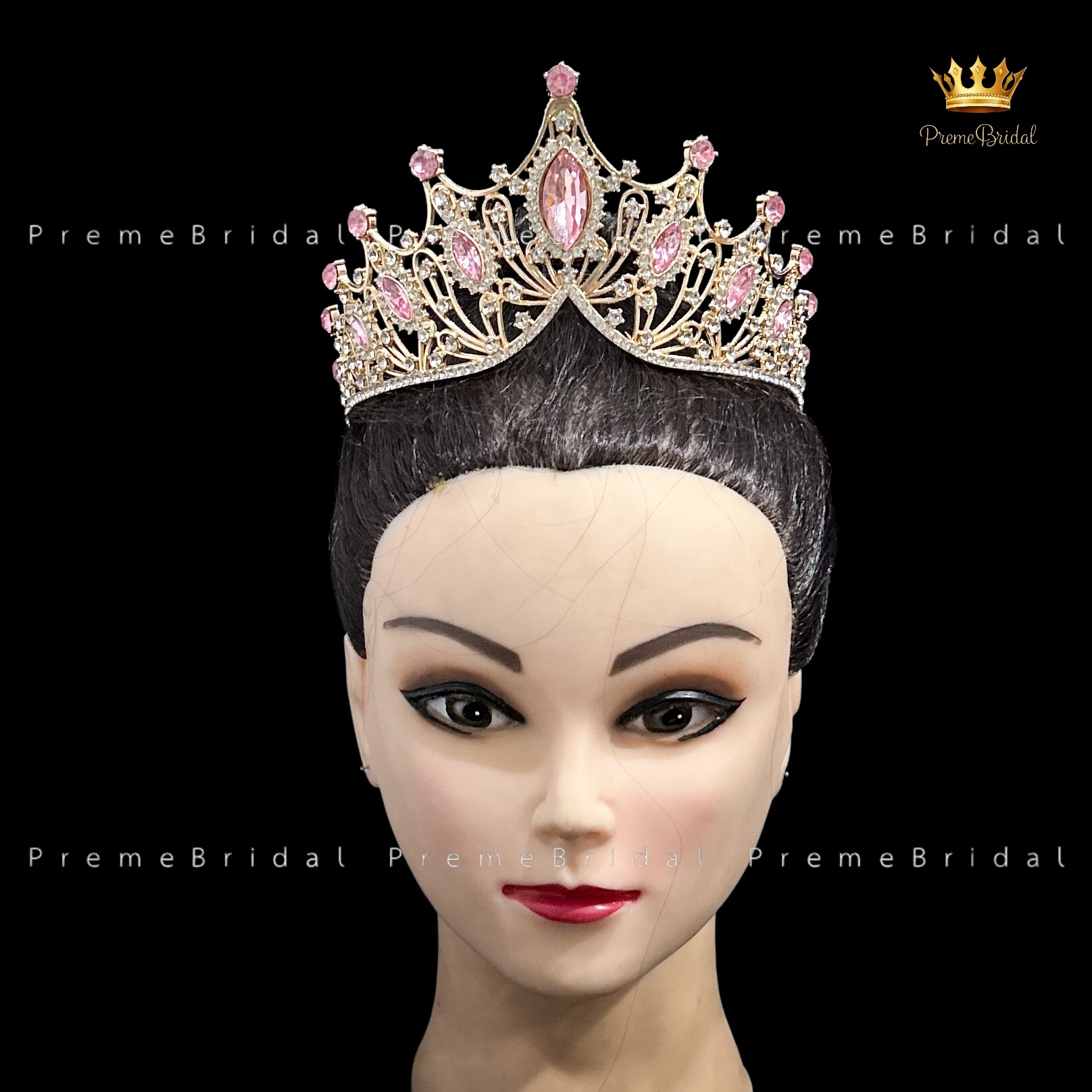 (พร้อมส่ง) เทียร่า 303 สีทอง-ชมพู มงกุฎนางงาม งานสวย ปราณีต QCเพชรทุกเม็ด สินค้าพร้อมส่งจากไทย