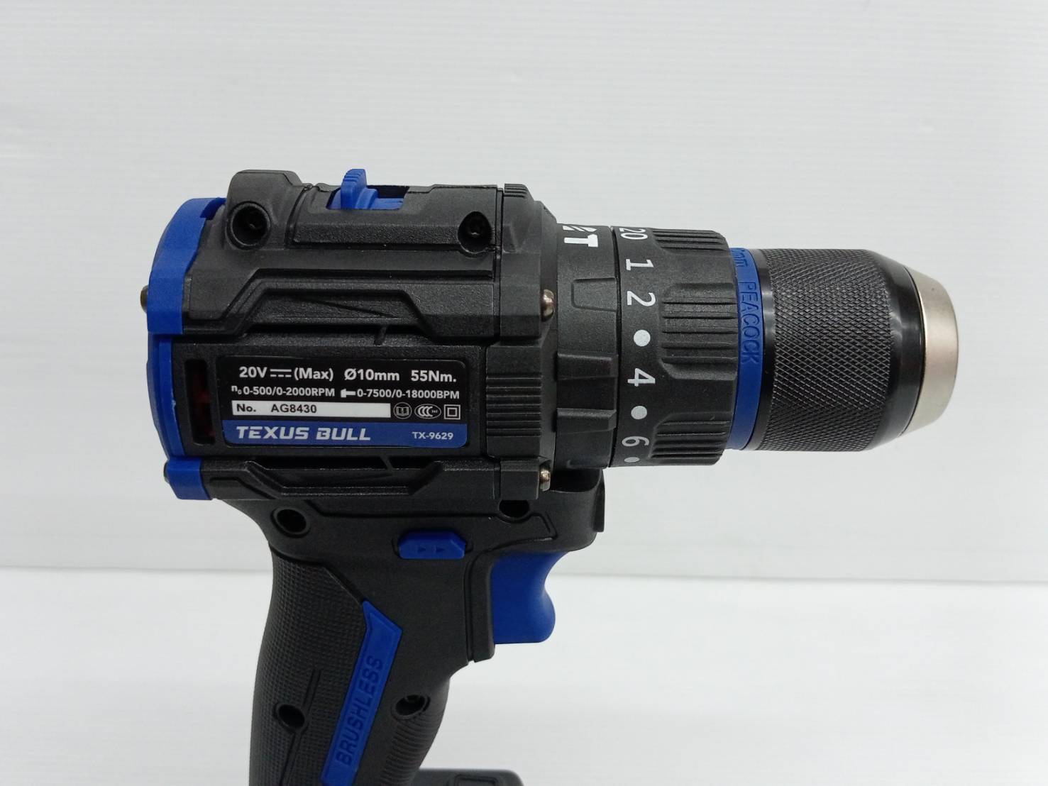 TEXUS BULL สว่านกระแทกไร้สาย คอสั้น 55Nm 20V แบตเตอรี่ 2.0Ahx1 Impact Drill TX-9632