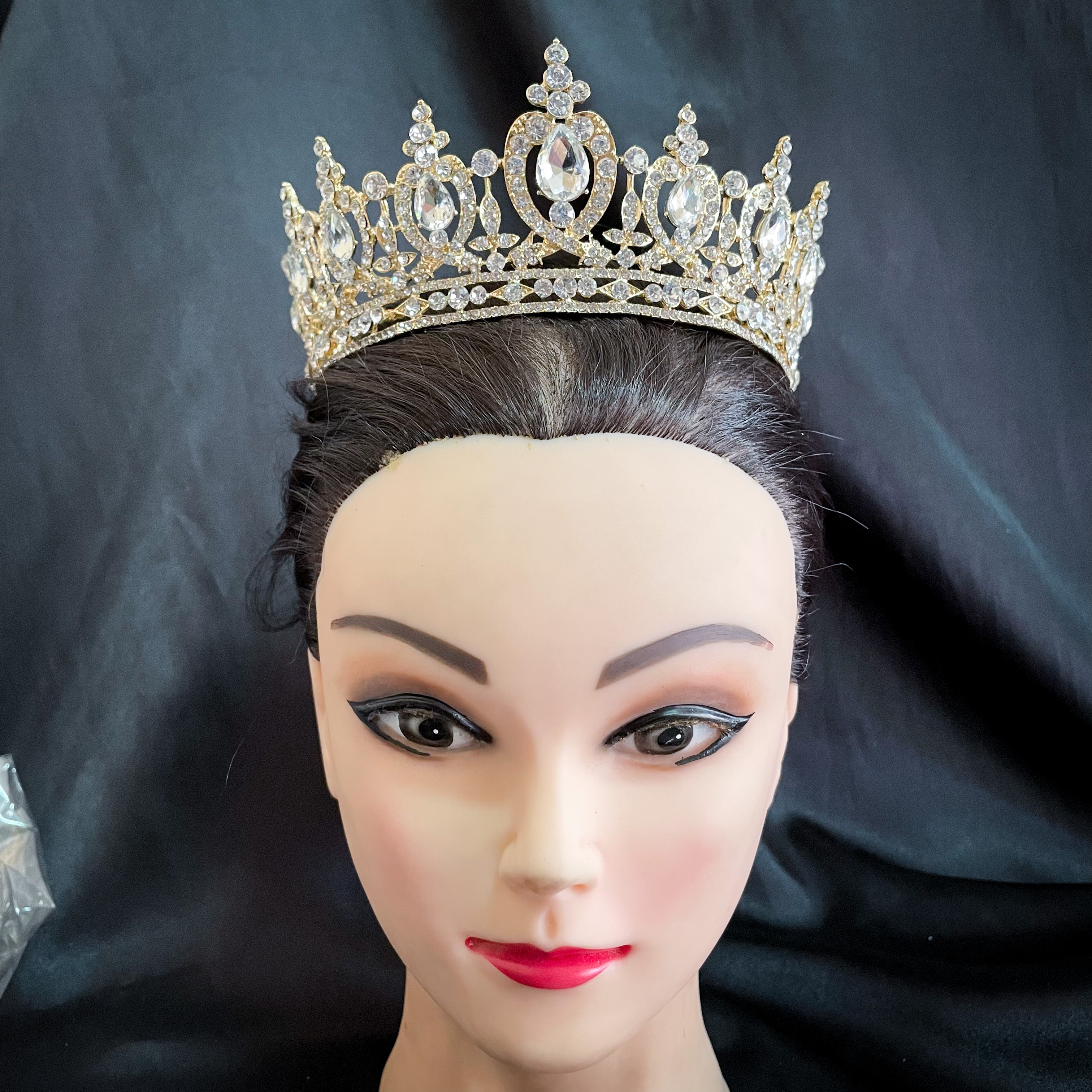 (พร้อมส่ง) มงกุฏ 074 สีทอง มงกุฎนางงาม มงกุฎประกวด สีเงิน เพชรวาว งานสวย งานละเอียด