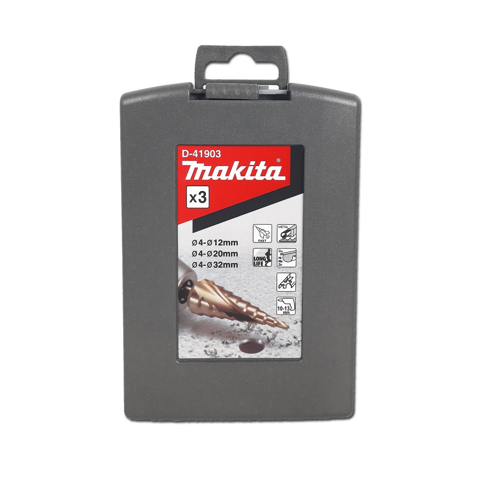 ชุดดอก Step Spiral Flute 3 ดอกชุด สีทอง D-41903 MAKITA