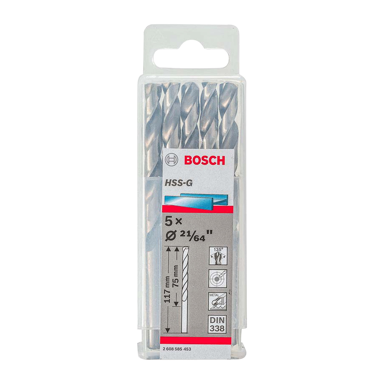 ดอกเจาะเหล็ก HSS-G 21/64 (8.3mm.) BOSCH (5ดอก/แพค) 2608585453