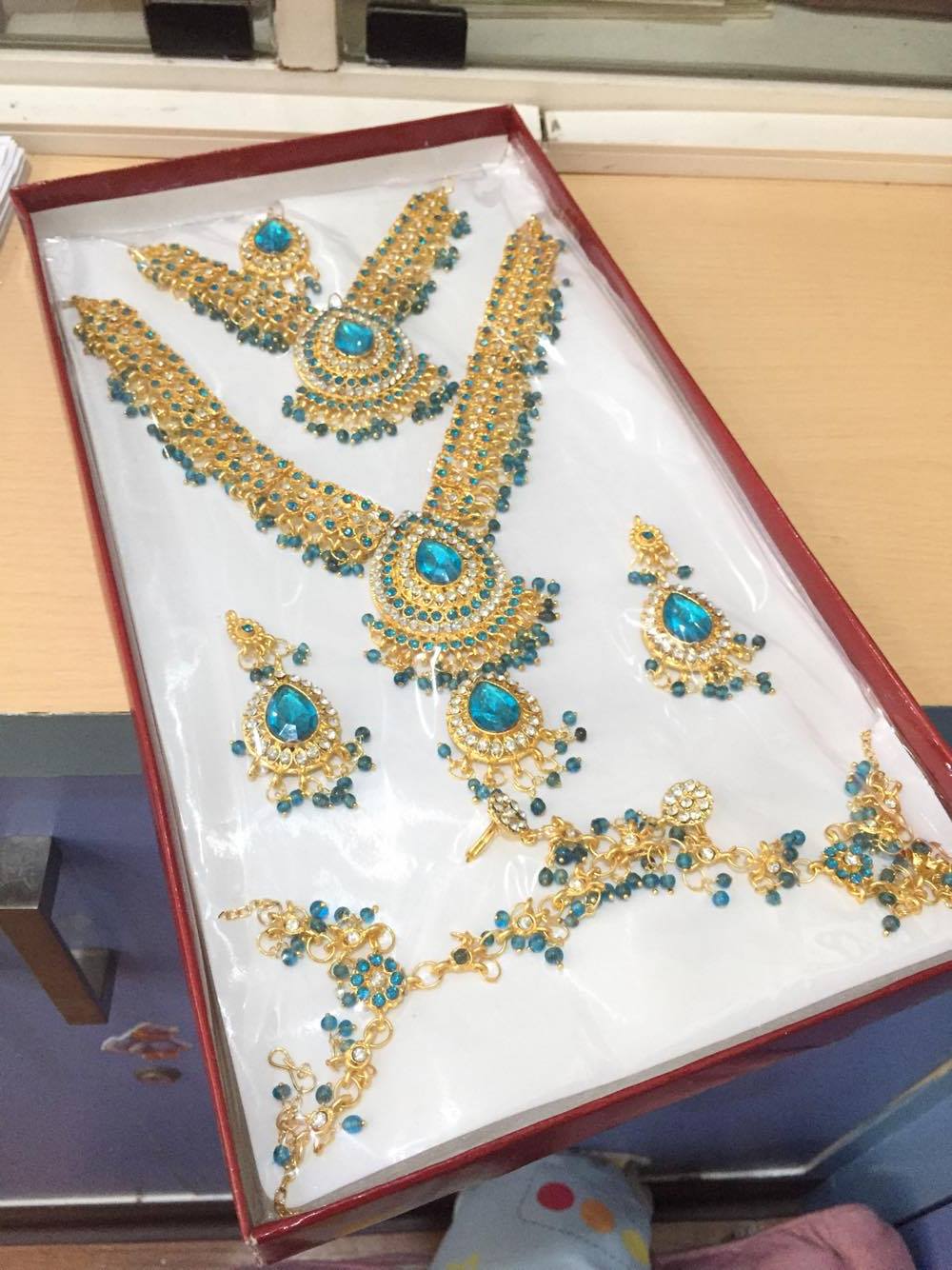 (พร้อมส่ง) เครื่องประดับอินเดีย 012 สีฟ้า