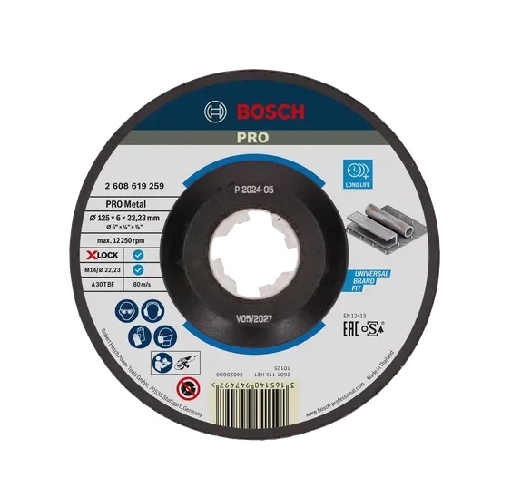 ใบเจียร 5"X6mm. Expert Metal BOSCH X-LOCK