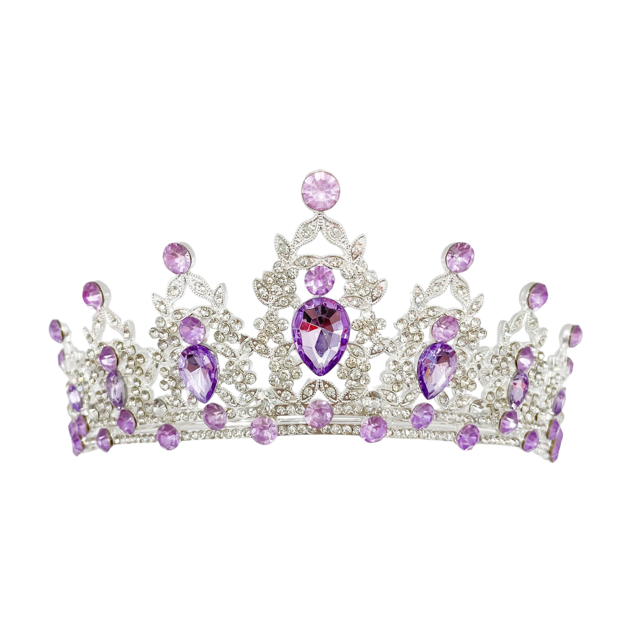 (พร้อมส่ง) เทียร่า 146 สีเงิน-ม่วง งานสวย ปราณีต QCเพชรทุกเม็ด สินค้าพร้อมส่งจากไทย