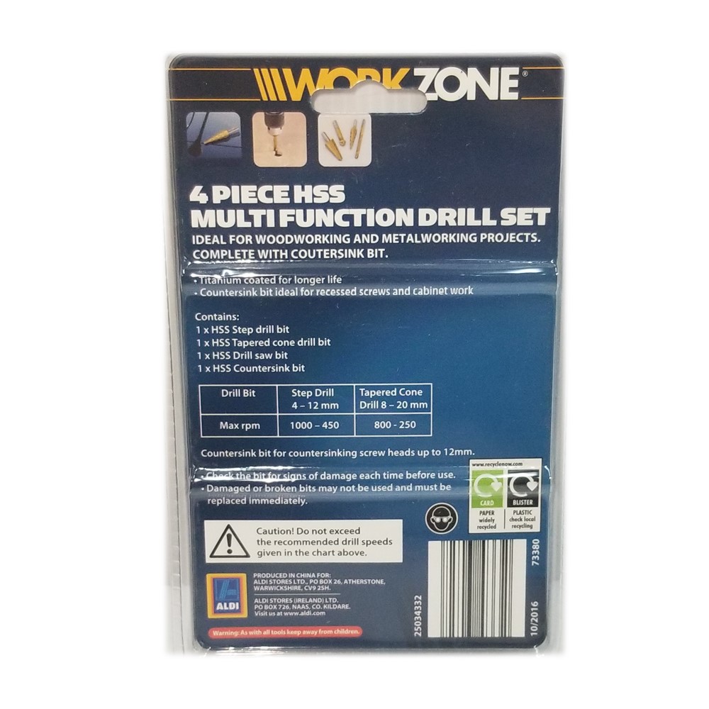 ชุดดอกอเนกประสงค์ 4 ชิ้น WORKZONE I-OK-MFD-4S