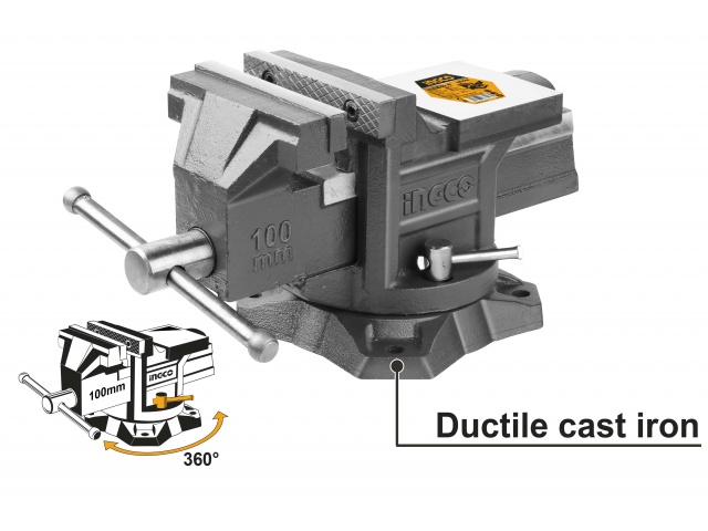 ปากกาจับชิ้นงานตั้งโต๊ะ4" ฐานหมุนได้ HBV084 INGCO