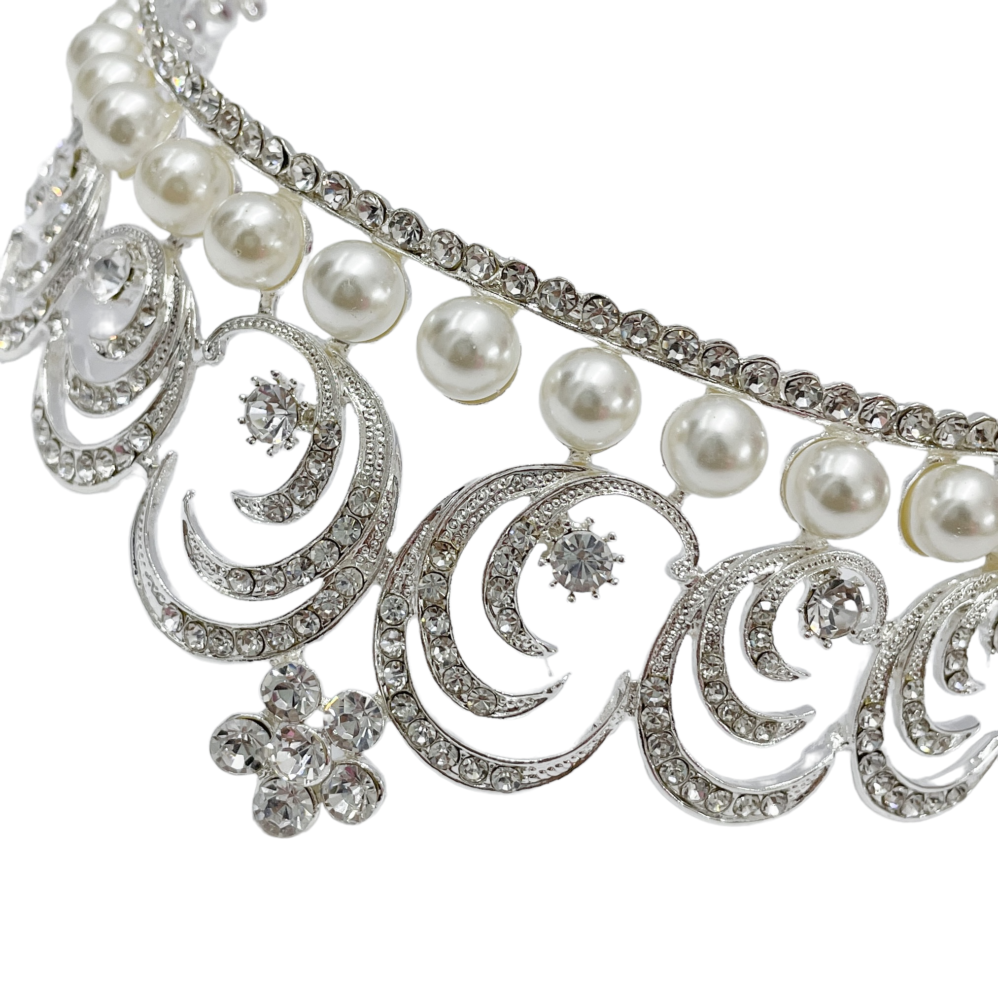 (พร้อมส่ง) เทียร่า 005 สีเงิน มงกุฎนางงาม มงกุฎเจ้าหญิง งานสวย ปราณีต QCเพชรทุกเม็ด สินค้าพร้อมส่งจากไทย