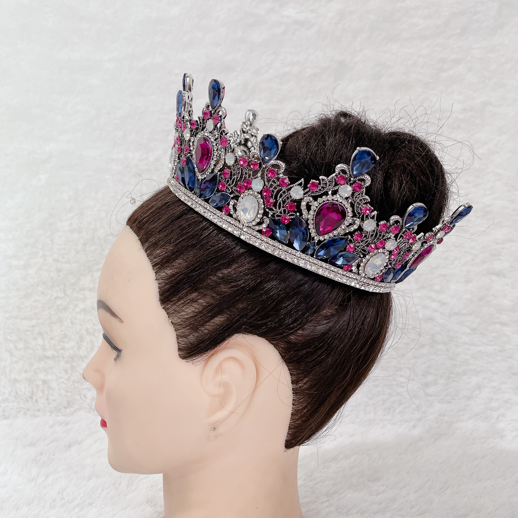 (พร้อมส่งจากไทย) มงกุฏ 110 สีน้ำเงิน มงกุฎเพชร มงกุฎประกวด สินค้าพร้อมส่ง ไม่ต้องรอนาน งานพรีเมี่ยม