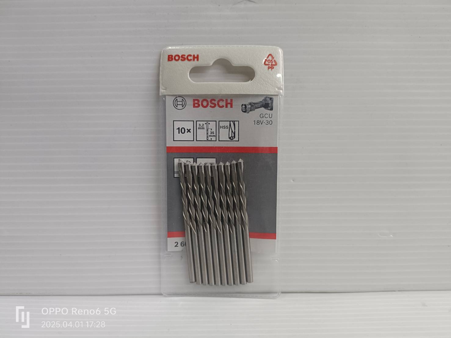 ดอกเจาะช่องผนัง 3.2mm. BOSCH สำหรับ GCU18V-30 (แพค10ดอก)