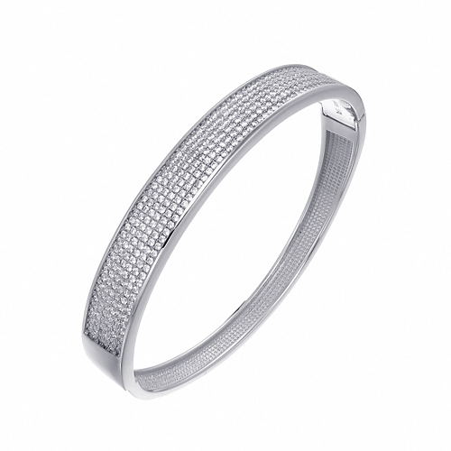 กำไลเงินแท้925ประดับเพรชแท้สวิส เกรดดี น้ำใส