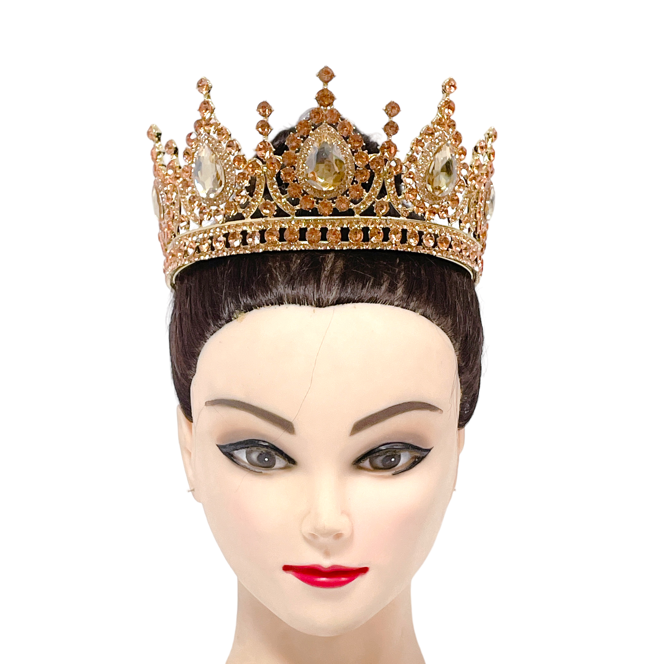 (พร้อมส่ง) เทียร่า 282 สีทองส้ม มงกุฎนางงาม มงกุฎเจ้าหญิง งานสวย ปราณีต QCเพชรทุกเม็ด สินค้าพร้อมส่งจากไทย