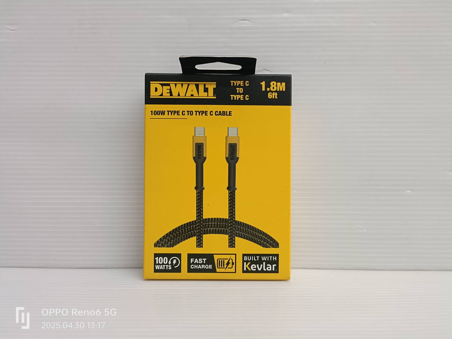 DEWALT สายชาร์จ Type C to Type C 100 วัตต์ รุ่น DXMA1310007E