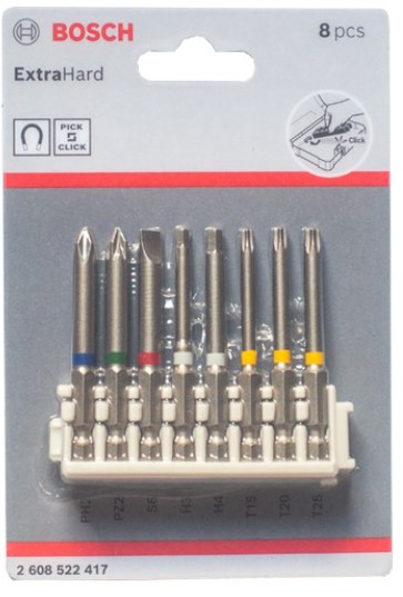 ชุดหัวไขควง65mm. Bits Pack PH2, PZ, SL, Torx, Hex BOSCH