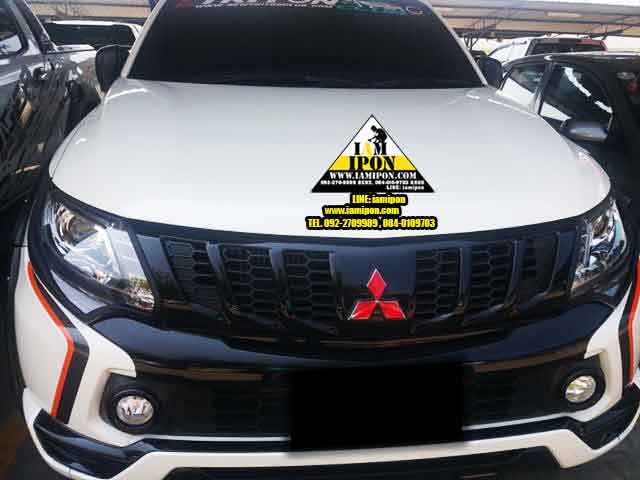 HEADLAMP COVER MITSUBISHI TRITON 2015 FLATBLACK ครอบไฟหน้าดำด้านมิสซูบิชิไตตัน 2015