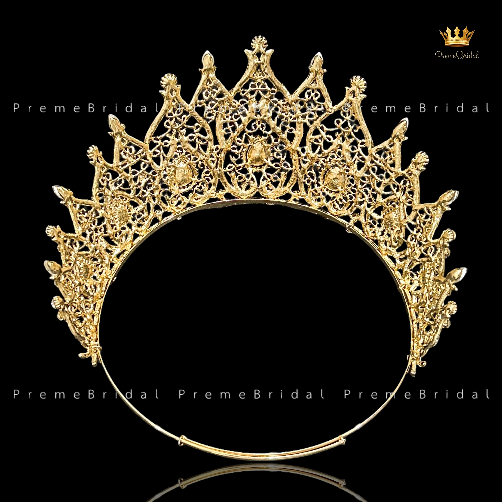 (พร้อมส่งจากไทย) มงกุฏ 115 สีทอง มงกุฎนางงาม มงกุฎเพชร มงกุฎประกวด สวยงามอลังการ ฐานมงวงกลมปรับได้ สินค้าพร้อมส่ง ไม่ต้องรอนาน งานพรีเมี่ยม