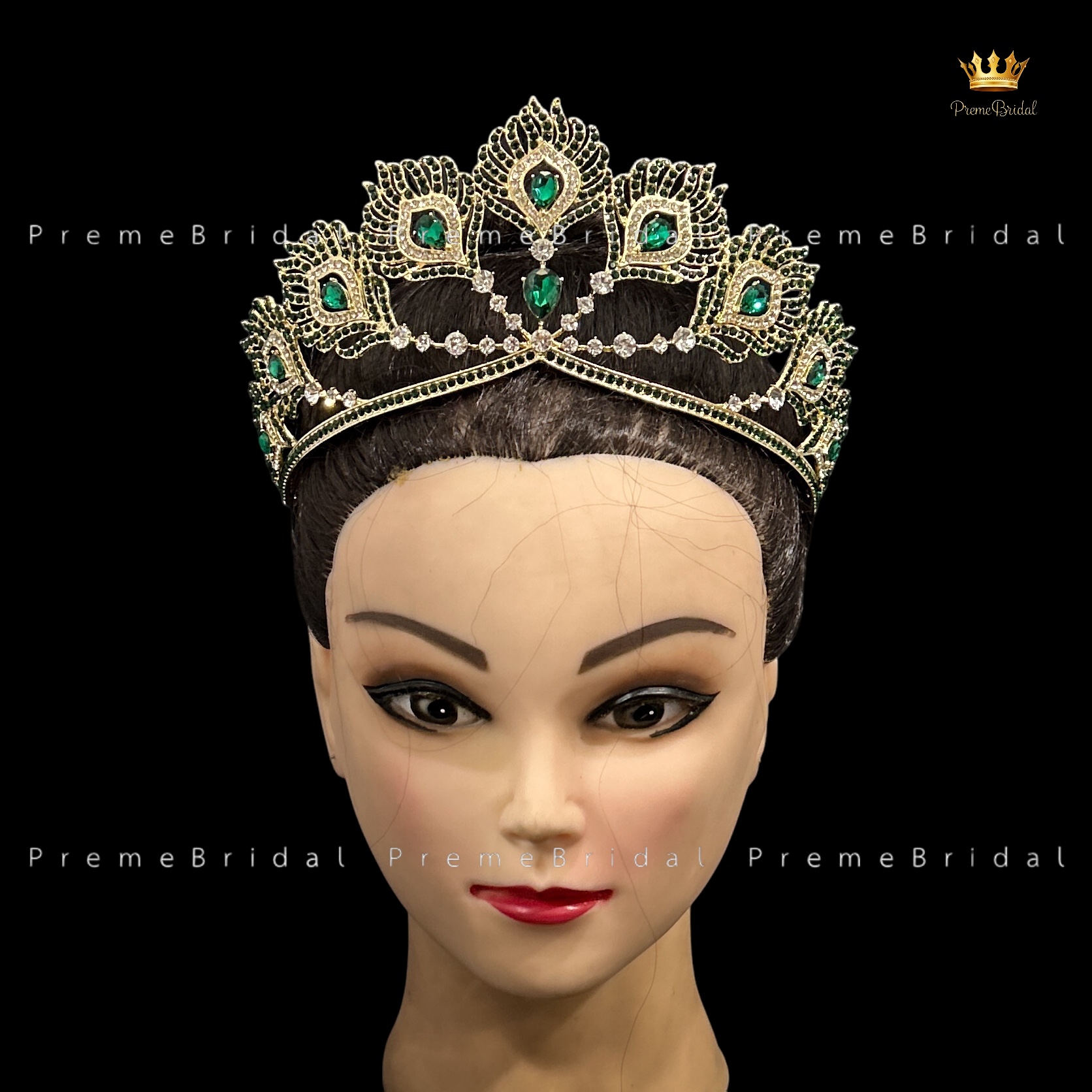 (พร้อมส่ง) เทียร่า 445 มงกุฎครึ่งหัว รูปขนนกฟีนิกซ์ สวย ปราณีต QCเพชรทุกเม็ด สินค้าพร้อมส่งจากไทย