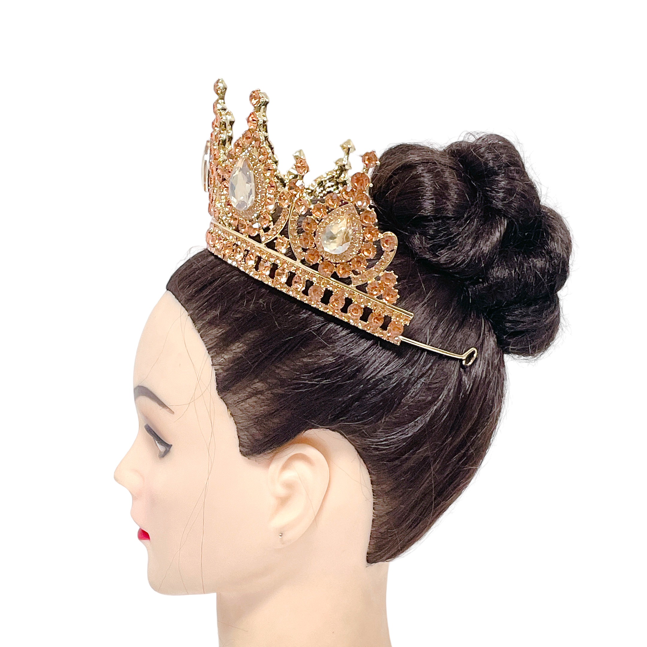 (พร้อมส่ง) เทียร่า 282 สีทองส้ม มงกุฎนางงาม มงกุฎเจ้าหญิง งานสวย ปราณีต QCเพชรทุกเม็ด สินค้าพร้อมส่งจากไทย