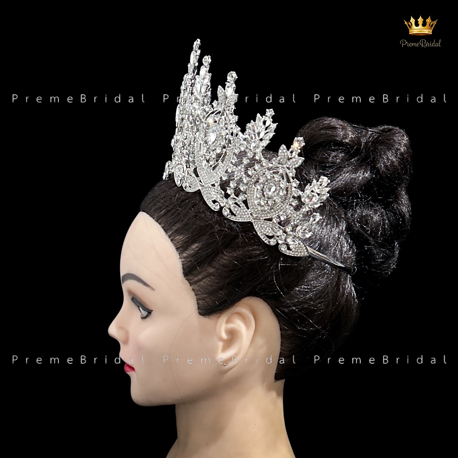 (พร้อมส่งจากไทย) มงกุฏ 141 สีเงิน ขนาดใหญ่ไซส์นางงาม งานสวย งานโลหะฐานกลมปรับขนาดได้ ส่งด่วน ส่งจาก จ.อุบลราชธานี