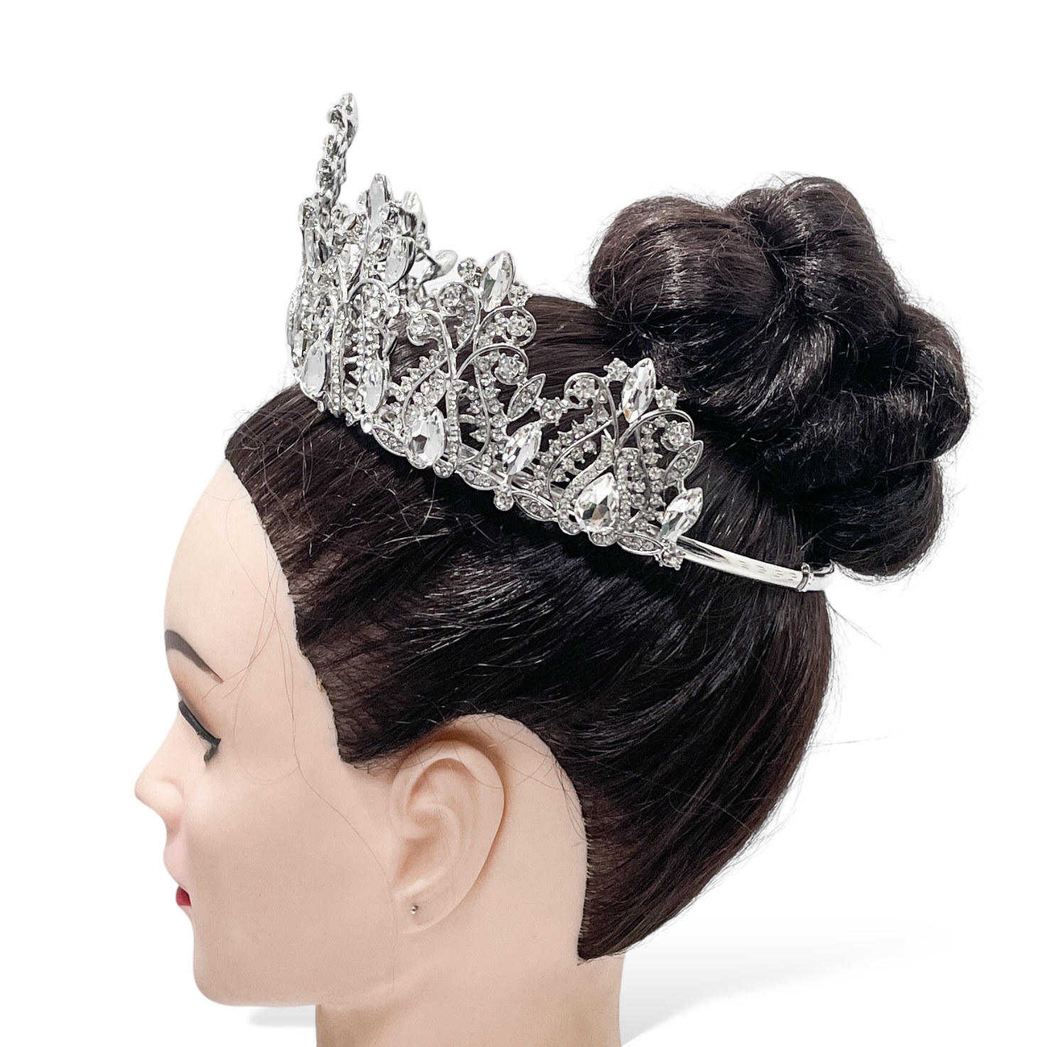 (พร้อมส่งจากไทย) มงกุฏ 118 สีเงิน งานสวย งานนางงาม รุ่นฐานกลม ปรับขนาดได้ ส่งด่วน ส่งจากไทย