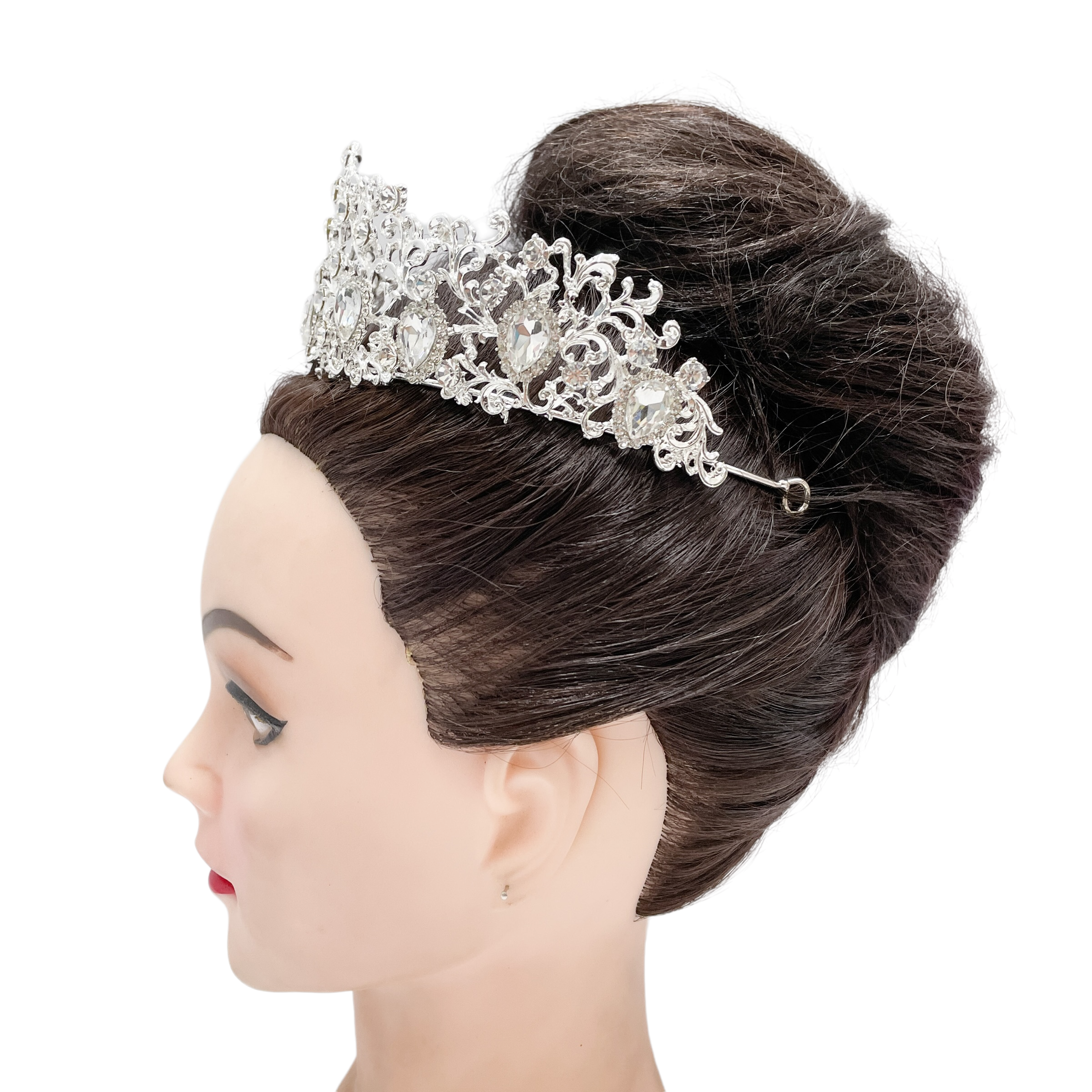 (พร้อมส่ง) เทียร่า 006 สีเงิน มงกุฎนางงาม มงกุฎเจ้าหญิง งานสวย ปราณีต QCเพชรทุกเม็ด สินค้าพร้อมส่งจากไทย