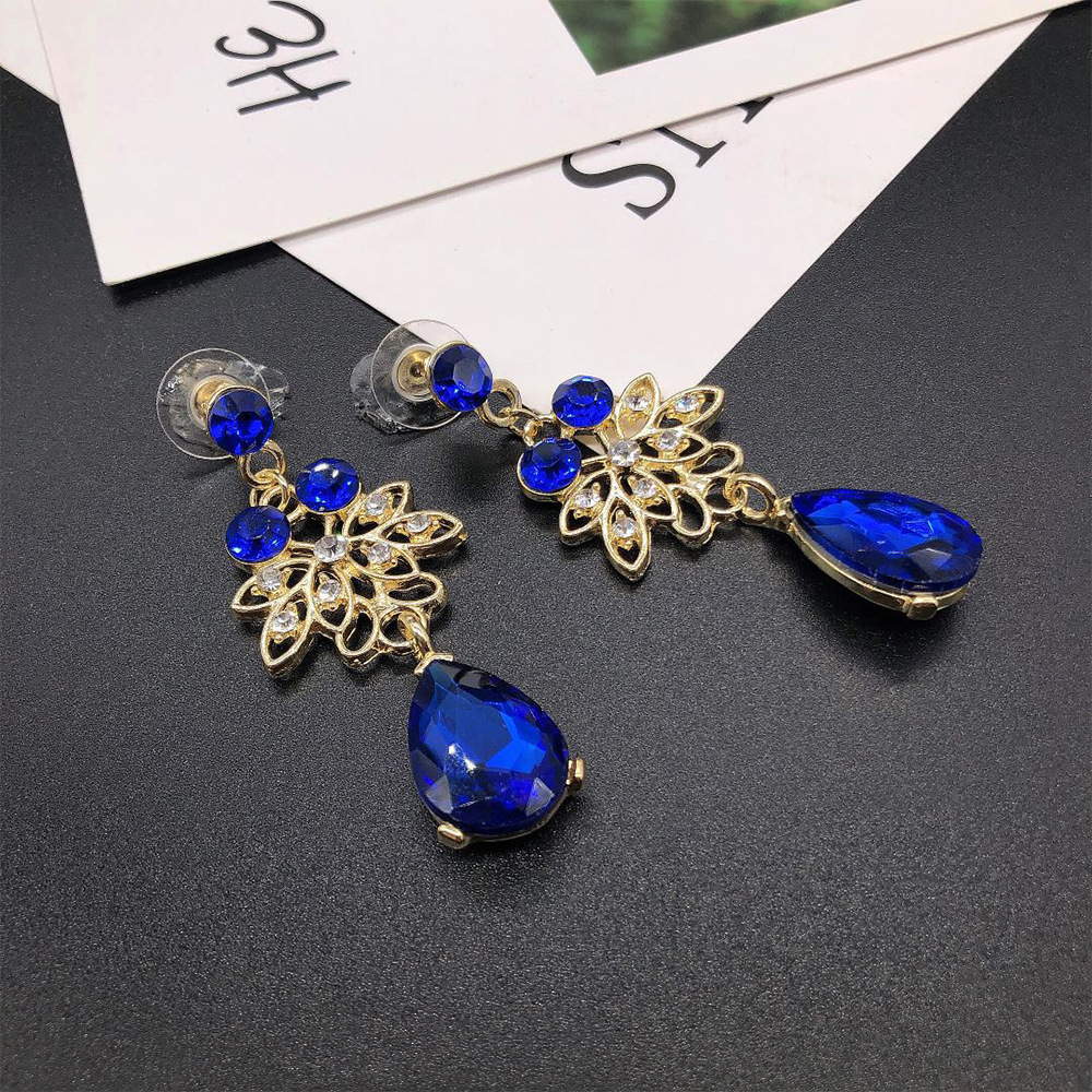 SET001 สีน้ำเงิน เครื่องประดับ 3 ชิ้น มงกุฎ สร้อยคอ ต่างหู จัดเซทสวยงาม สินค้าพร้อมส่งจากไทย