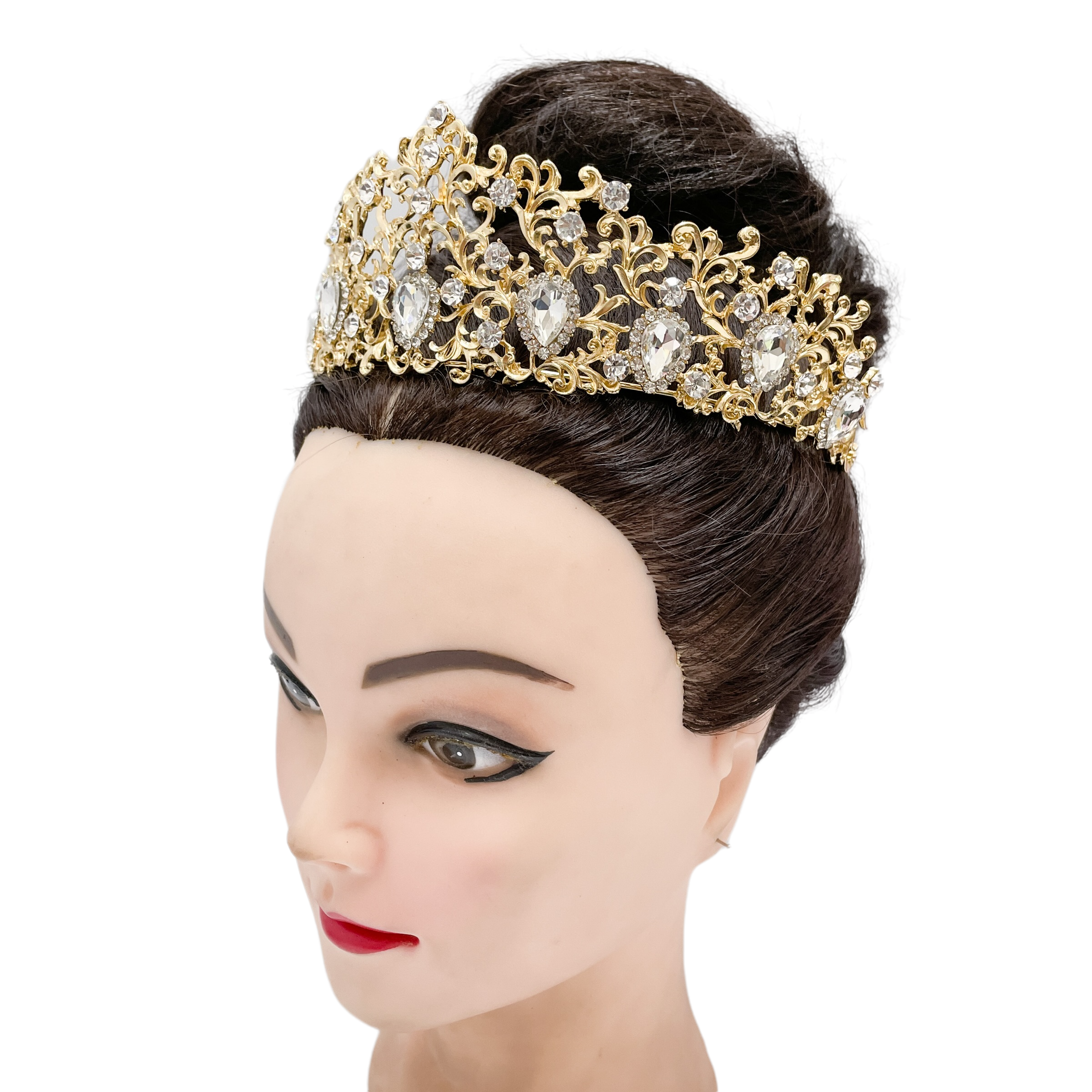 (พร้อมส่ง) เทียร่า 006 สีทอง มงกุฎนางงาม มงกุฎเจ้าหญิง งานสวย ปราณีต QCเพชรทุกเม็ด สินค้าพร้อมส่งจากไทย