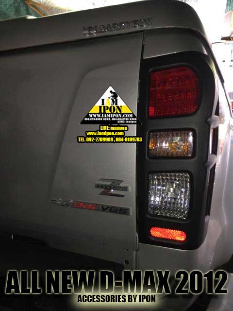 TRAIL LAMP COVER ALL NEW D-MAX 2012 UP FLATBLACK ครอบไฟท้ายดำด้านออนิวดีแมก 2012