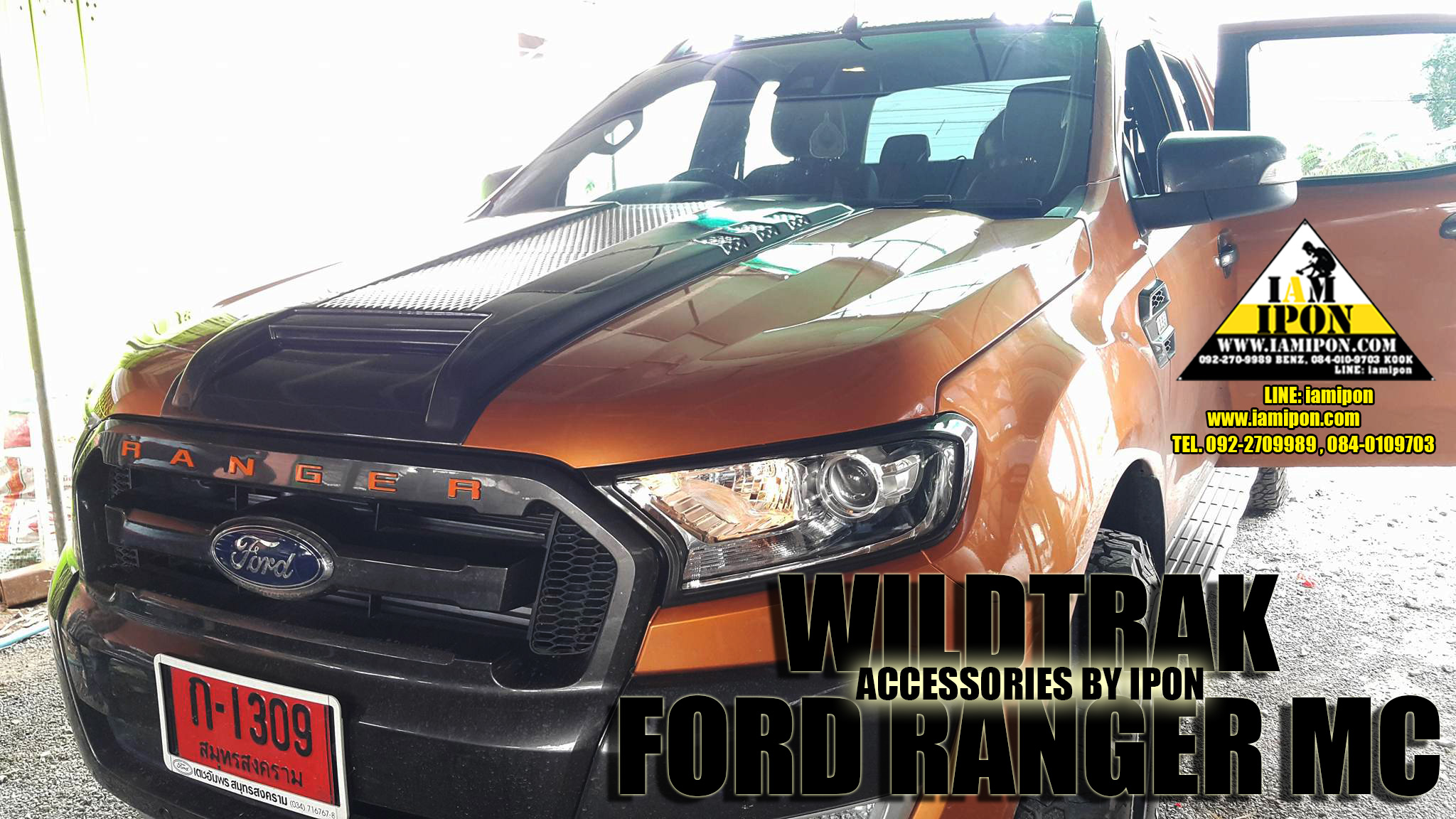FRONT ROOF SPOILER DRL FORD RANGER MC แก๊ปหลังคามพร้อมไป 6 ดวงฟอร์ดเรนเจอร์ MC