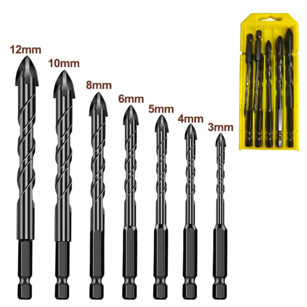 ดอกเจาะอเนกประสงค์คาร์ไบด์ 4แฉก 7 ชิ้น YC355-HT0158