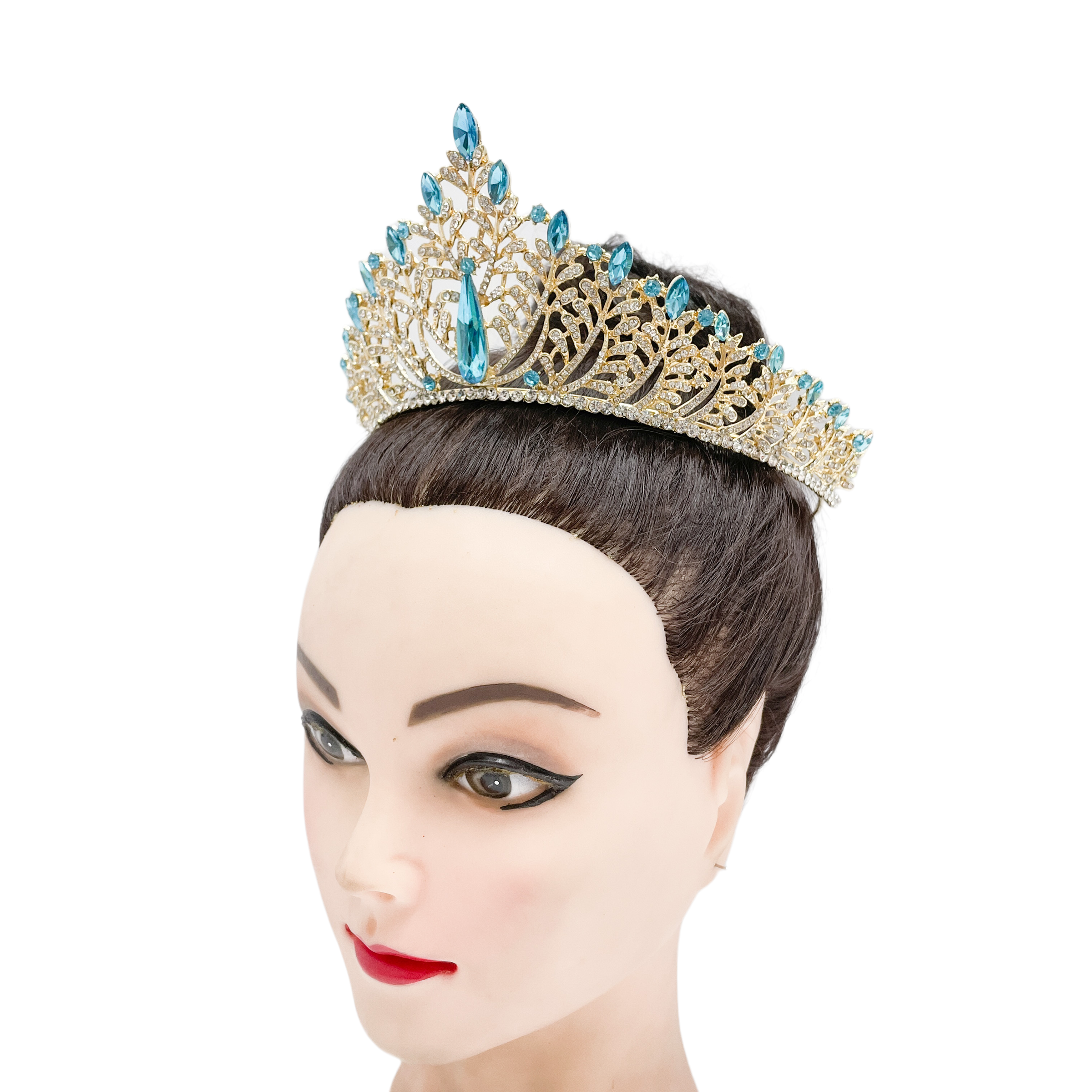 (พร้อมส่ง) เทียร่า 301 สีทอง-ฟ้า มงกุฎนางงาม งานสวย ปราณีต QCเพชรทุกเม็ด สินค้าพร้อมส่งจากไทย